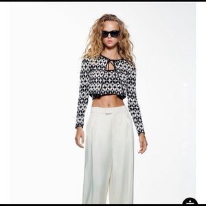 Top AND sweater- Zara Geometric Knit Jacquard Set